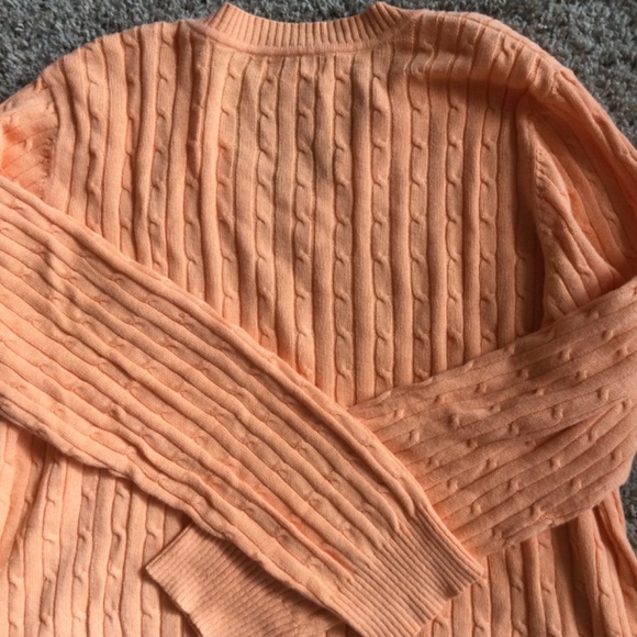 Studio Works Cable Knit Peach Sweater - Picture 10 of 17